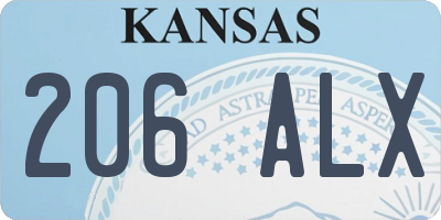 KS license plate 206ALX