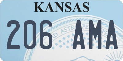 KS license plate 206AMA