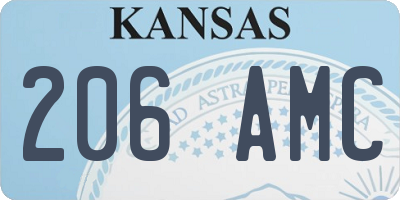 KS license plate 206AMC