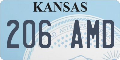 KS license plate 206AMD