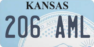 KS license plate 206AML