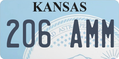 KS license plate 206AMM