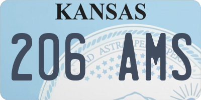 KS license plate 206AMS