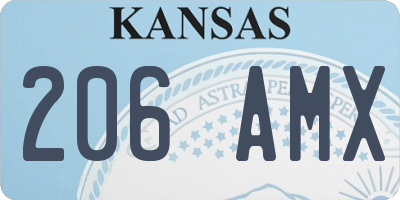 KS license plate 206AMX