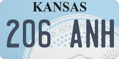 KS license plate 206ANH