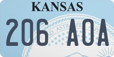 KS license plate 206AOA