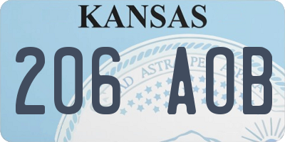 KS license plate 206AOB