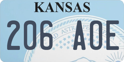 KS license plate 206AOE