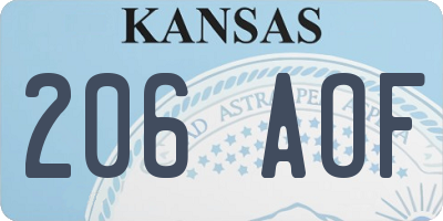 KS license plate 206AOF