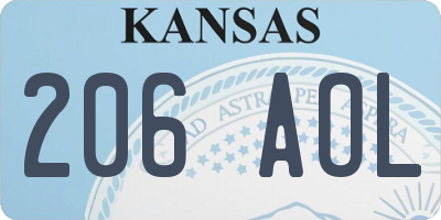 KS license plate 206AOL