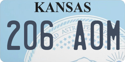 KS license plate 206AOM