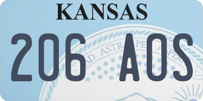 KS license plate 206AOS