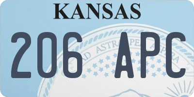 KS license plate 206APC