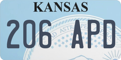 KS license plate 206APD