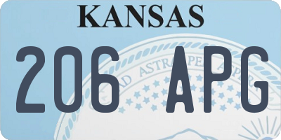 KS license plate 206APG