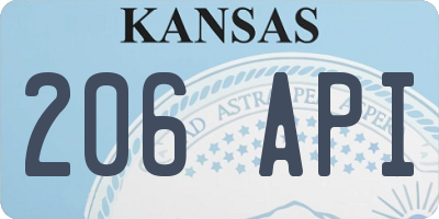 KS license plate 206API