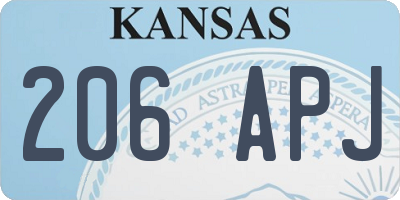 KS license plate 206APJ