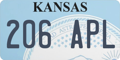 KS license plate 206APL