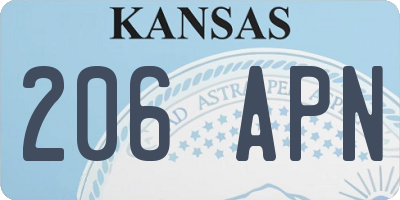 KS license plate 206APN