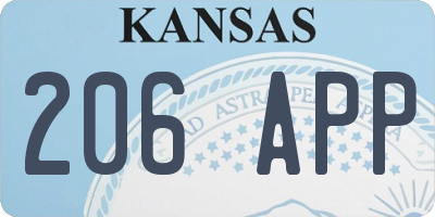 KS license plate 206APP