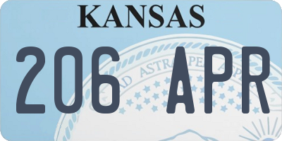 KS license plate 206APR