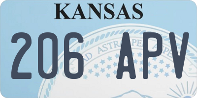 KS license plate 206APV
