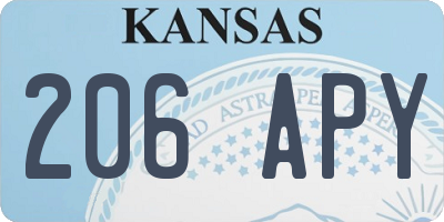 KS license plate 206APY