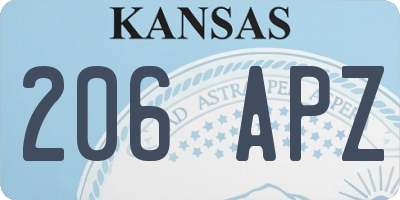 KS license plate 206APZ