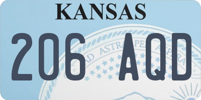 KS license plate 206AQD