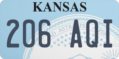KS license plate 206AQI