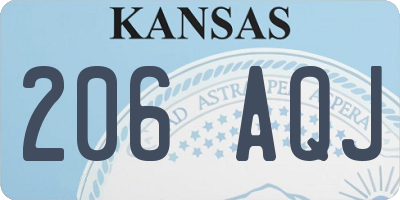 KS license plate 206AQJ