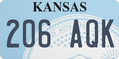 KS license plate 206AQK