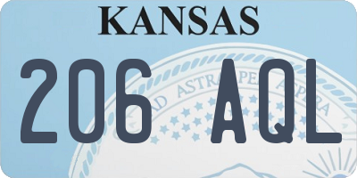KS license plate 206AQL