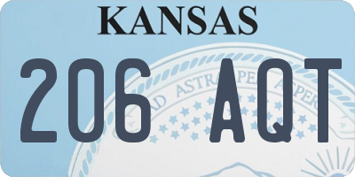 KS license plate 206AQT