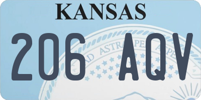 KS license plate 206AQV