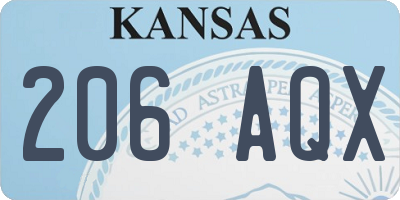 KS license plate 206AQX