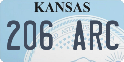 KS license plate 206ARC