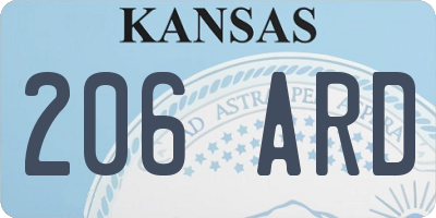 KS license plate 206ARD