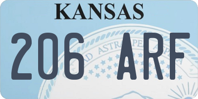 KS license plate 206ARF