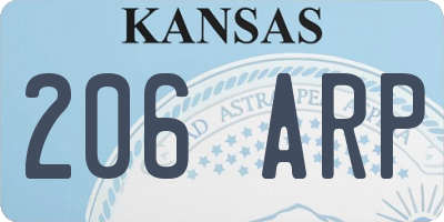 KS license plate 206ARP