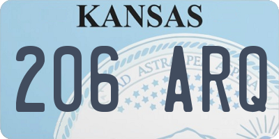 KS license plate 206ARQ