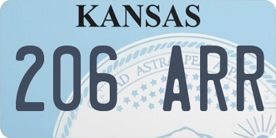 KS license plate 206ARR