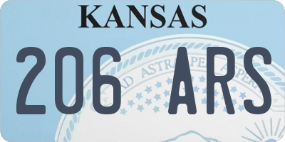 KS license plate 206ARS