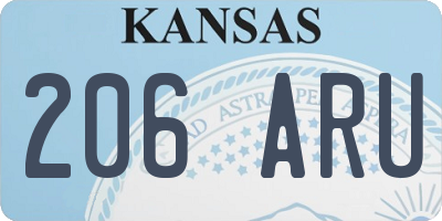 KS license plate 206ARU