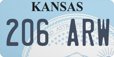 KS license plate 206ARW