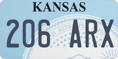 KS license plate 206ARX