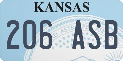 KS license plate 206ASB