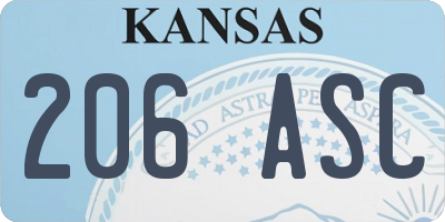 KS license plate 206ASC