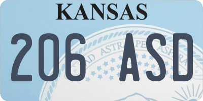 KS license plate 206ASD