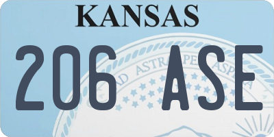 KS license plate 206ASE